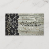 Rustiek Western Country Black Lace Barn Wood Visitekaartje (Voorkant)