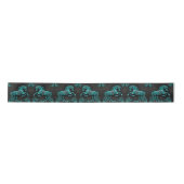 Rustiek Western Country Equestrian Turquoise Horse Satijnen Lint (Voorkant)