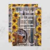 Rustiek western cowboy ranch thema opslaan van de  aankondigingskaart (Voorkant / Achterkant)