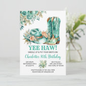 Rustiek Western Cowgirl Verjaardagsfeest Kaart (Staand voorkant)