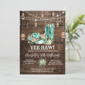 Rustiek Western Cowgirl Verjaardagsfeest Kaart (Staand voorkant)