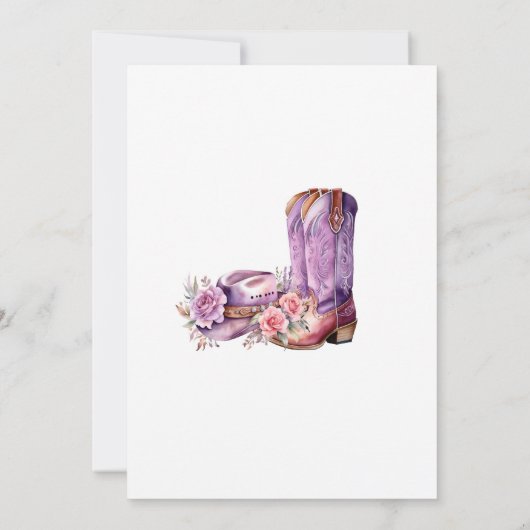 Rustiek Western Cowgirl Verjaardagsfeest Kaart (Achterkant)