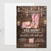 Rustiek Western Cowgirl Verjaardagsfeest Kaart (Voorkant / Achterkant)