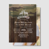 Rustiek Western De jacht is over camouflage bruilo Vellum Uitnodigingen (Offset (Koppel))