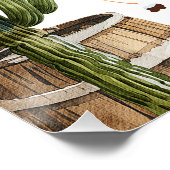 Rustiek Western Eerste Rodeo 1e Verjaardag Welkom Perfect Poster (Hoek)