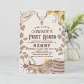 Rustiek Western Eerste Rodeo Cowboy 1e Verjaardag Kaart (Staand voorkant)