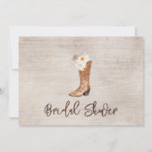 Rustiek Western Floral Boot Vrijgezellenfeest Kaart (Achterkant)