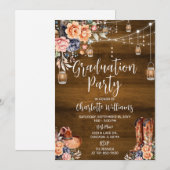 Rustiek Western Graduation Party Kaart (Voorkant / Achterkant)