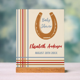 Rustiek Western Hoefijzer Baby shower Acryl Bord