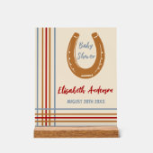 Rustiek Western Hoefijzer Baby shower Acryl Bord (Voorkant)