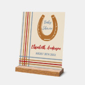 Rustiek Western Hoefijzer Baby shower Acryl Bord (Hoek)