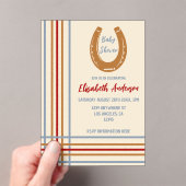 Rustiek Western Hoefijzer Baby shower Acryl Uitnodigingen (Insitu (Draagbaar))