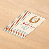 Rustiek Western Hoefijzer Baby shower Acryl Uitnodigingen (Laagn)