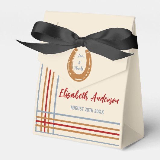 Rustiek Western Hoefijzer Baby shower Bedankdoosjes (Voorkant Zijde)