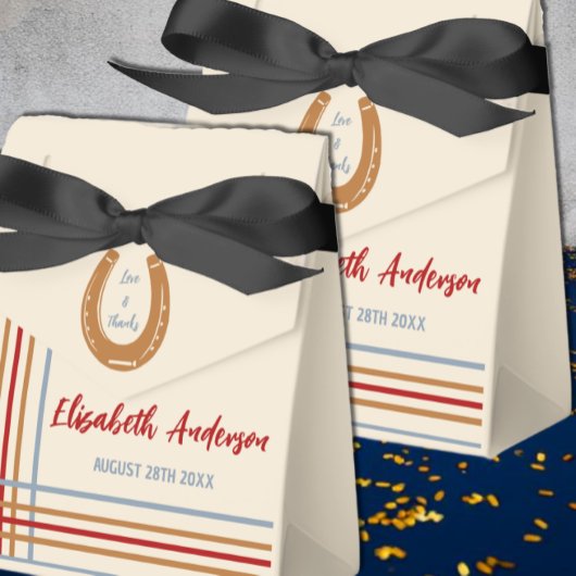 Rustiek Western Hoefijzer Baby shower Bedankdoosjes