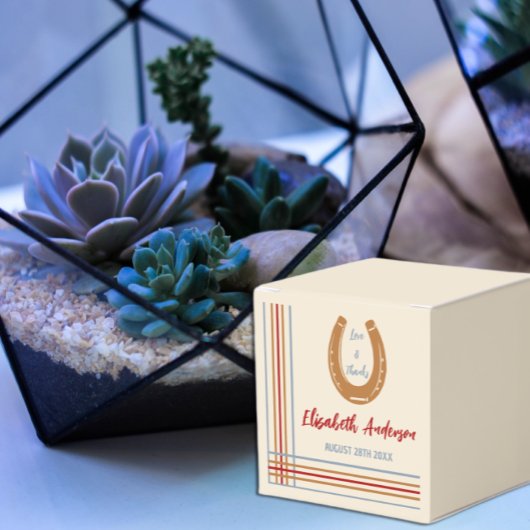 Rustiek Western Hoefijzer Baby shower Bedankdoosjes