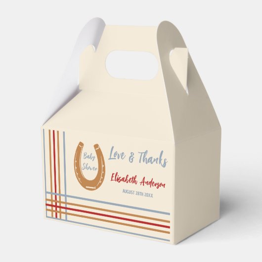 Rustiek Western Hoefijzer Baby shower Bedankdoosjes (Voorkant Zijde)