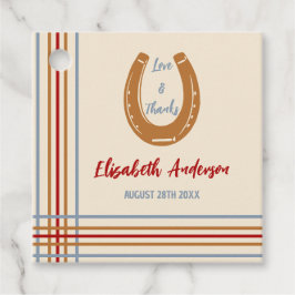 Rustiek Western Hoefijzer Baby shower Bedankjes Labels