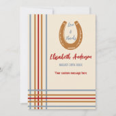 Rustiek Western Hoefijzer Baby shower Bedankkaart (Voorkant)