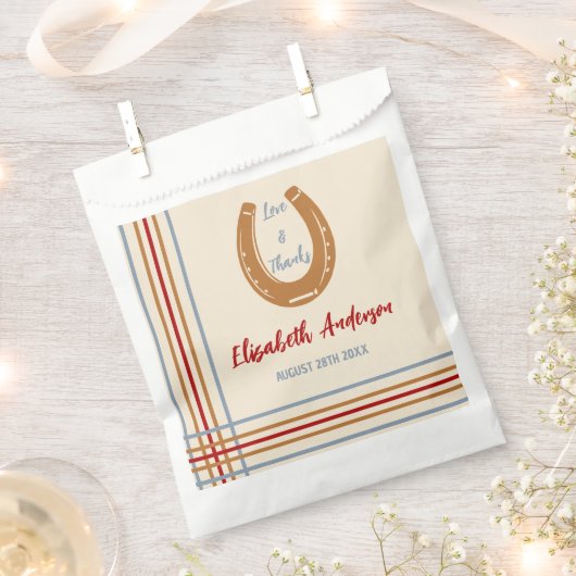 Rustiek Western Hoefijzer Baby shower Bedankzakje (Geknipt)