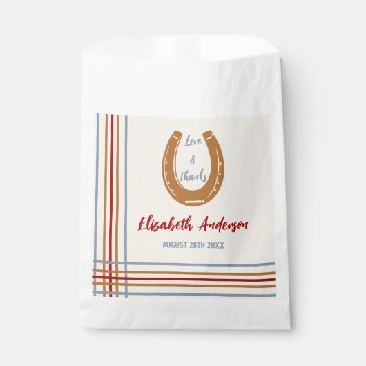 Rustiek Western Hoefijzer Baby shower Bedankzakje (Voorkant)