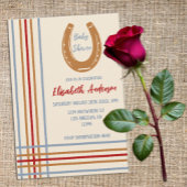 Rustiek Western Hoefijzer Baby shower Kaart