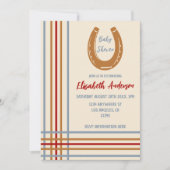 Rustiek Western Hoefijzer Baby shower Kaart (Voorkant)