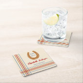 Rustiek Western Hoefijzer Baby shower Kartonnen Onderzetters (Insitu)