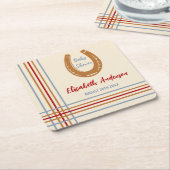Rustiek Western Hoefijzer Baby shower Kartonnen Onderzetters (Schuin)