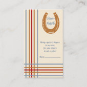 Rustiek Western Hoefijzer Baby shower Luier Raffle Informatiekaartje (Voorkant)
