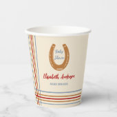 Rustiek Western Hoefijzer Baby shower Papieren Bekers (Voorkant)