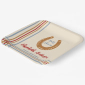 Rustiek Western Hoefijzer Baby shower Papieren Bordje (Gebogen)