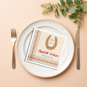 Rustiek Western Hoefijzer Baby shower Servet