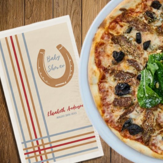 Rustiek Western Hoefijzer Baby shower servetten