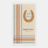 Rustiek Western Hoefijzer Baby shower servetten (Voorkant)