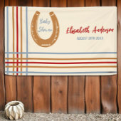 Rustiek Western Hoefijzer Baby shower Spandoek