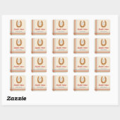Rustiek Western Hoefijzer Baby shower Vierkante Sticker (Vel)