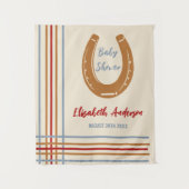 Rustiek Western Hoefijzer Baby shower Wandkleed (Voorkant)