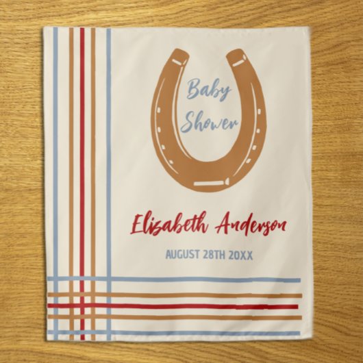 Rustiek Western Hoefijzer Baby shower Wandkleed