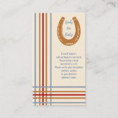 Rustiek Western Hoefijzer Boeken voor Baby Informatiekaartje (Voorkant)