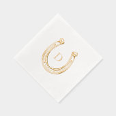 Rustiek Western Hoefijzer Custom Monogram Bruiloft Folie Servetten (Rechts)