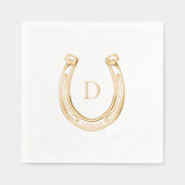 Rustiek Western Hoefijzer Custom Monogram Bruiloft Folie Servetten (Voorkant)
