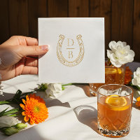 Rustiek Western Hoefijzer Custom Monogram Bruiloft