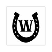 Rustiek Western Hoefijzer Monogram Zelfinktende Stempel (Design)