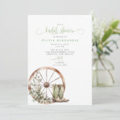 Rustiek Western kalligrafisch Vrijgezellenfeest Kaart (Staand voorkant)