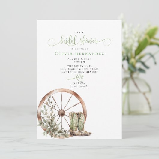 Rustiek Western kalligrafisch Vrijgezellenfeest Kaart (Staand voorkant)