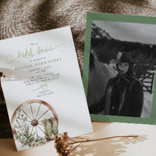 Rustiek Western kalligrafisch Vrijgezellenfeest Kaart