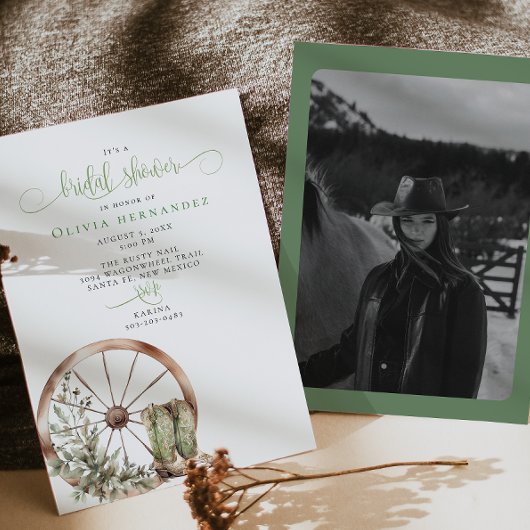 Rustiek Western kalligrafisch Vrijgezellenfeest Kaart