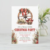 Rustiek Western kerstfeest Kaart (Staand voorkant)