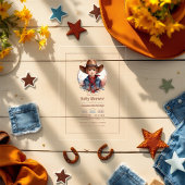 Rustiek Western Kleine Cowboy Baby shower Acryl Uitnodigingen